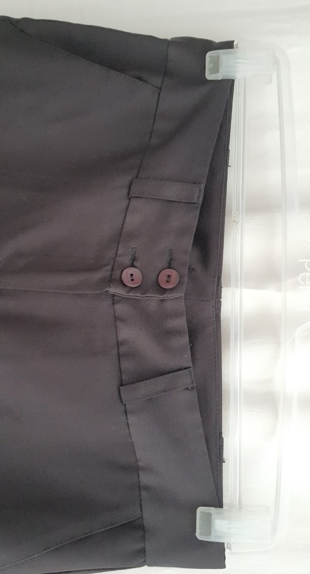 siyah Kadın Kumaş Pantolon Midi Boy - Görsel 2