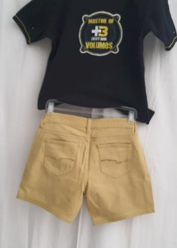 Sarı Denim Şortlu Tişört Takım - Görsel 14