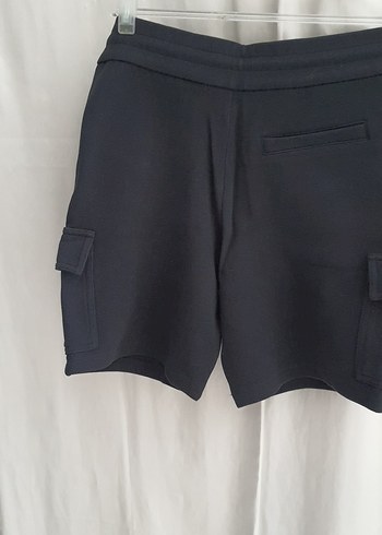 %100 Keten Siyah Bermuda Şort - Görsel 7