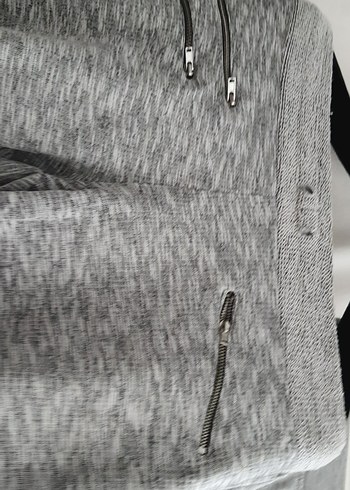 Kadın Gri Mini Şort Fermuarlı Cepli - Görsel 6