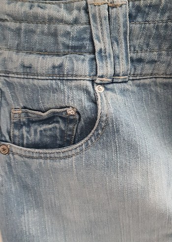 Pembe Batik Desenli tişört veMini Kot Etek - Görsel 5