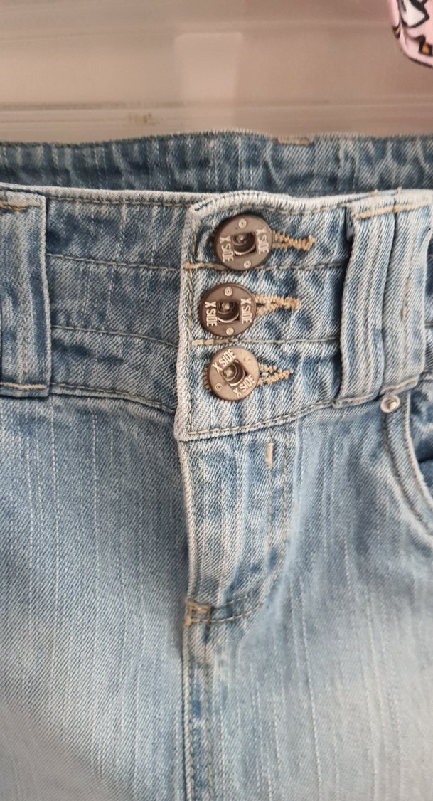 Pembe Batik Desenli  tişört  veMini Kot Etek - Görsel 4