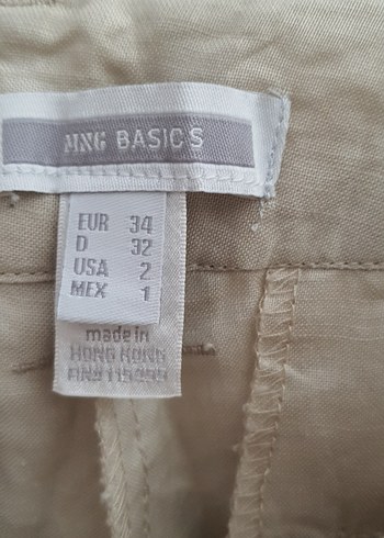 Bej Keten Kadın Kumaş Pantolon Midi Boy - Görsel 10