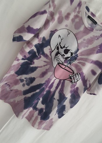 Mor Tie-Dye Desenli Tişört - Görsel 8