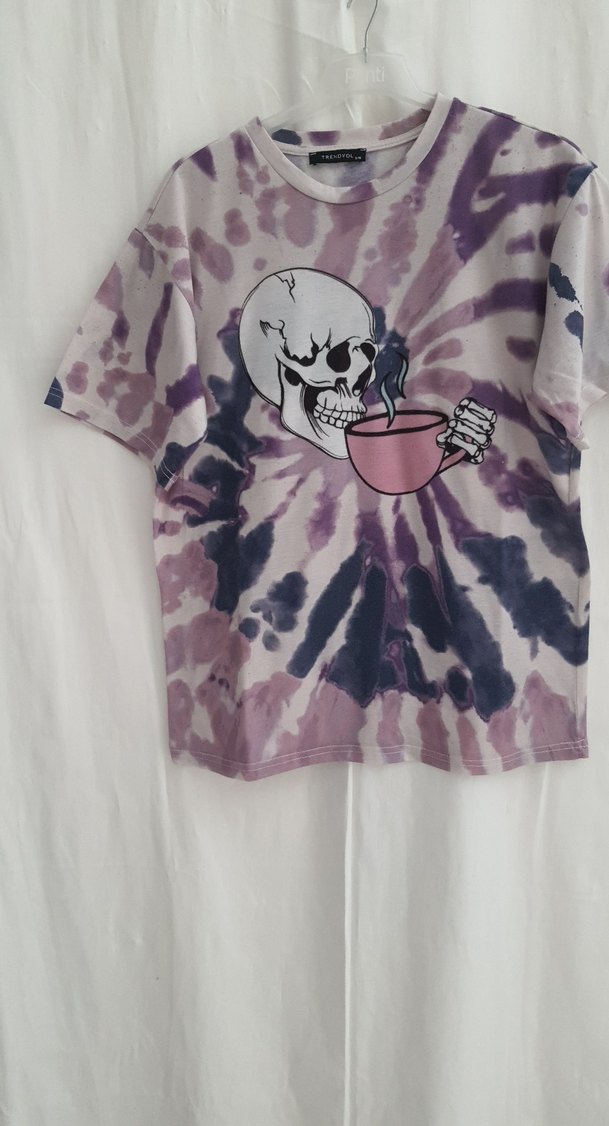 Mor Tie-Dye Desenli Tişört - Görsel 4