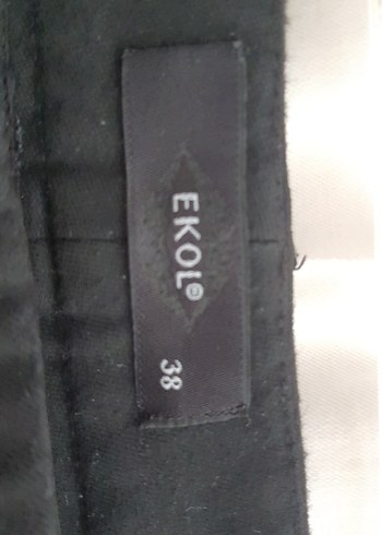 Düğmeli siyah Kadınketen  Kumaş Pantolon - Görsel 6