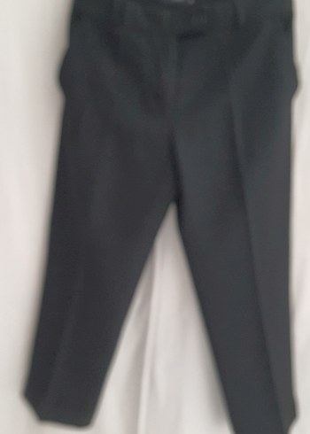 Düğmeli siyah Kadınketen  Kumaş Pantolon - Görsel 7