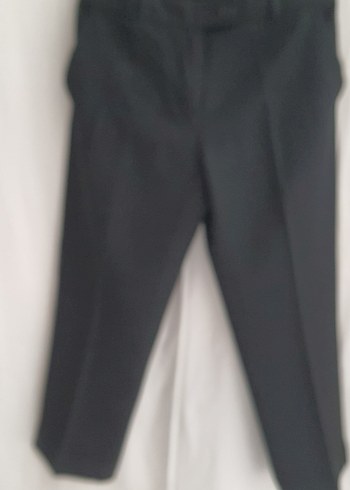 Düğmeli siyah Kadınketen  Kumaş Pantolon - Görsel 8