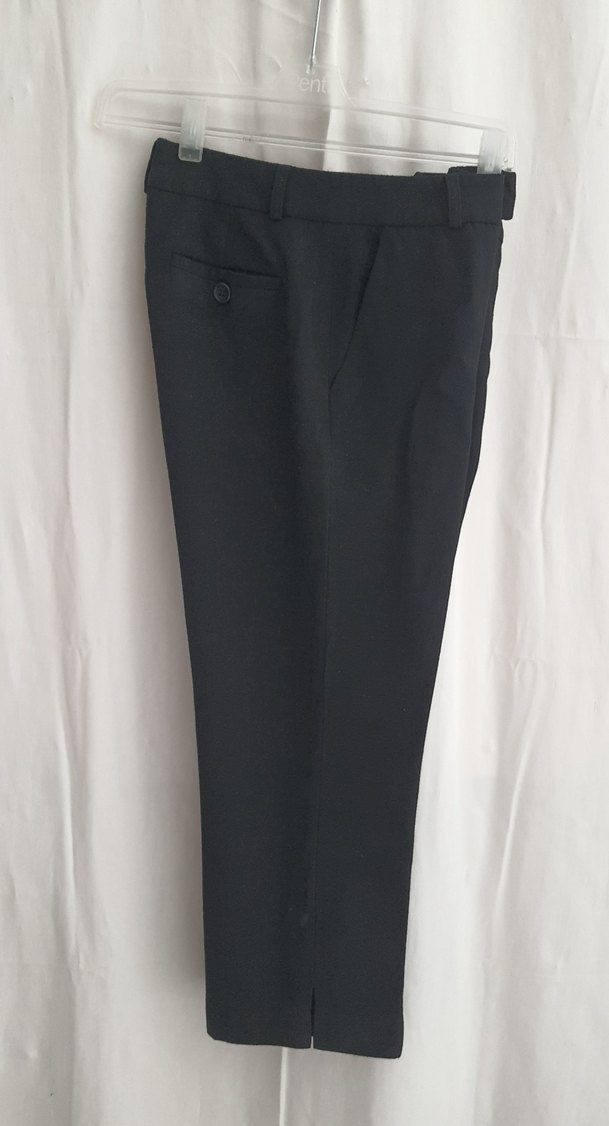 Düğmeli siyah Kadınketen  Kumaş Pantolon - Görsel 5