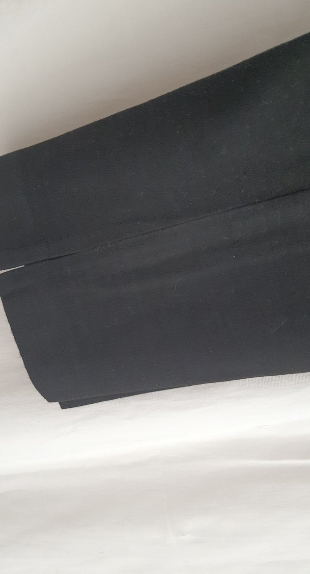 Düğmeli siyah Kadınketen  Kumaş Pantolon - Görsel 3