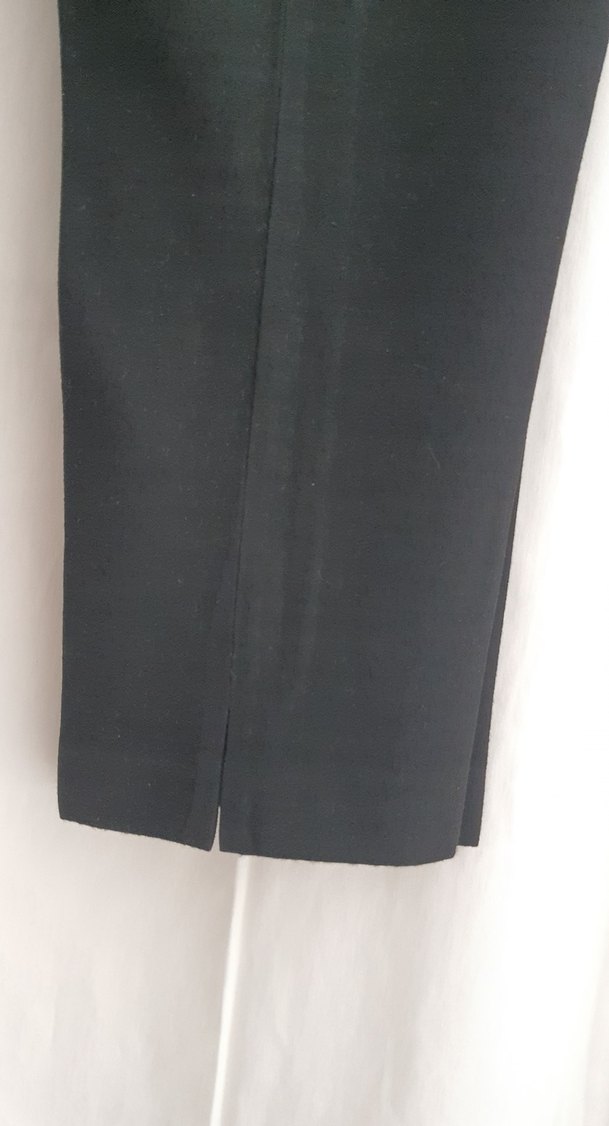 Düğmeli siyah Kadınketen  Kumaş Pantolon - Görsel 4