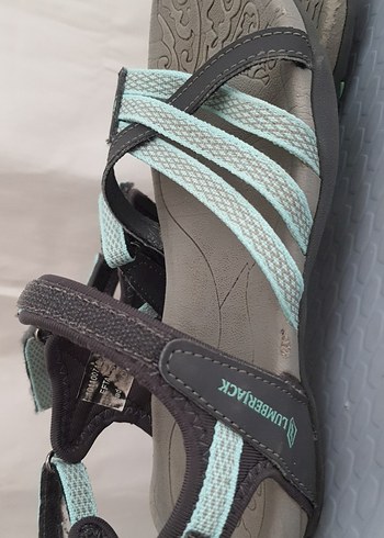 Tokalı Kadın Turkuaz Gri Dolgu Topuklu Sandalet - Görsel 7