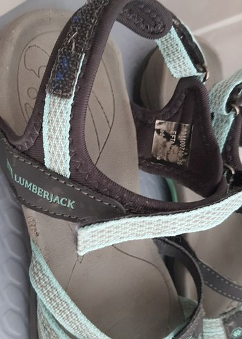 Tokalı Kadın Turkuaz Gri Dolgu Topuklu Sandalet - Görsel 2