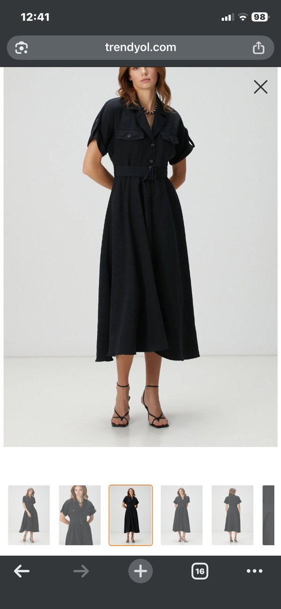 Kemerli Siyah Mini Elbise Network - Görsel 2