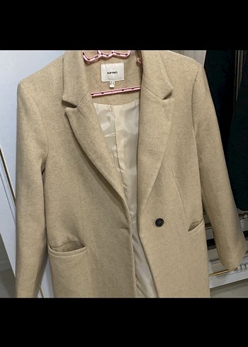 Koton Bej Tek Düğmeli Kaban - Görsel 3