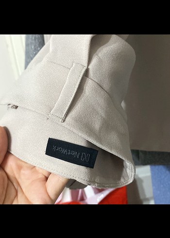 Network Gri Düğmeli Kadın Kumaş Pantolon - Görsel 2