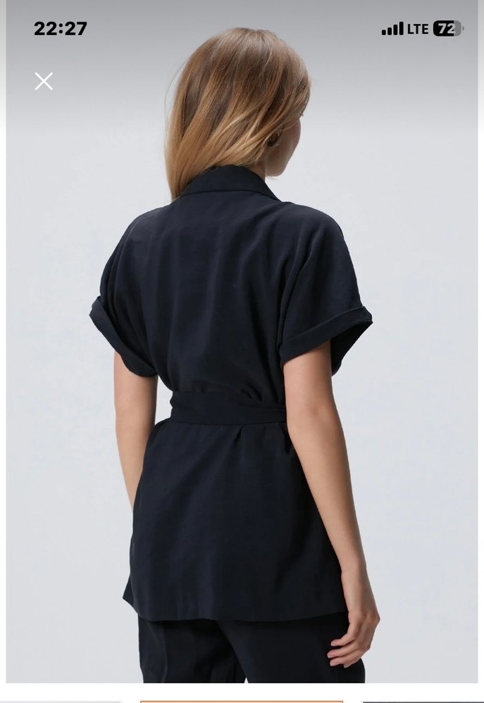 Kısa Kollu Siyah Kemerli Kadın Blazer Network - Görsel 3