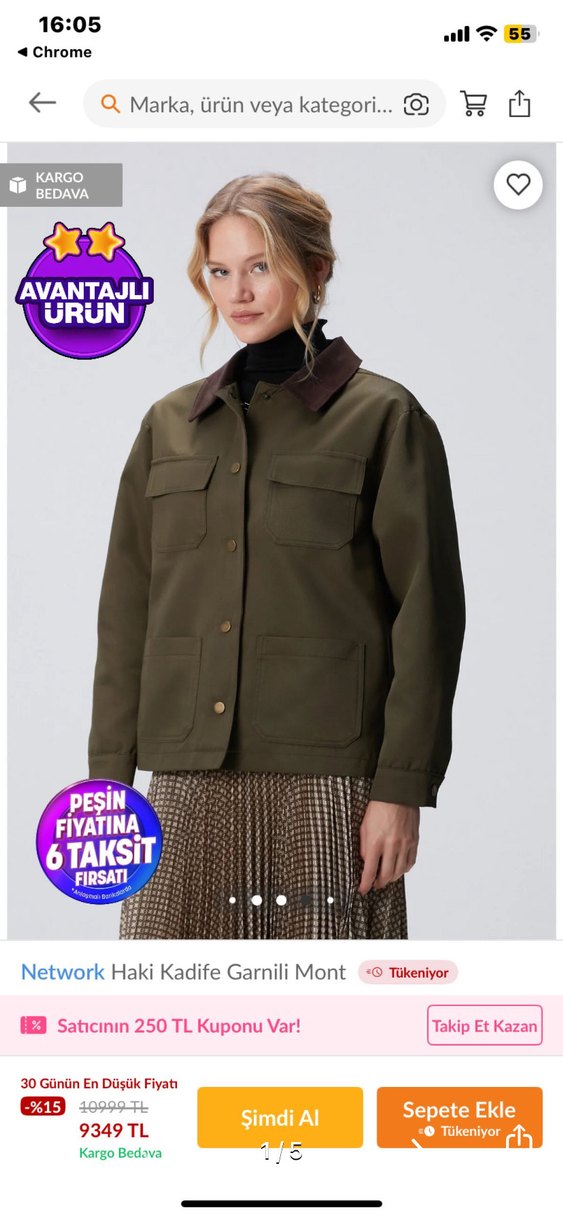 Network Kadife Garnili Haki Mont - Görsel 2