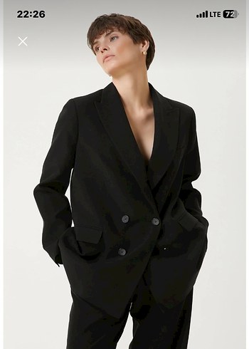 Network Siyah Düğmeli Kadın Blazer Ceket - Görsel 2
