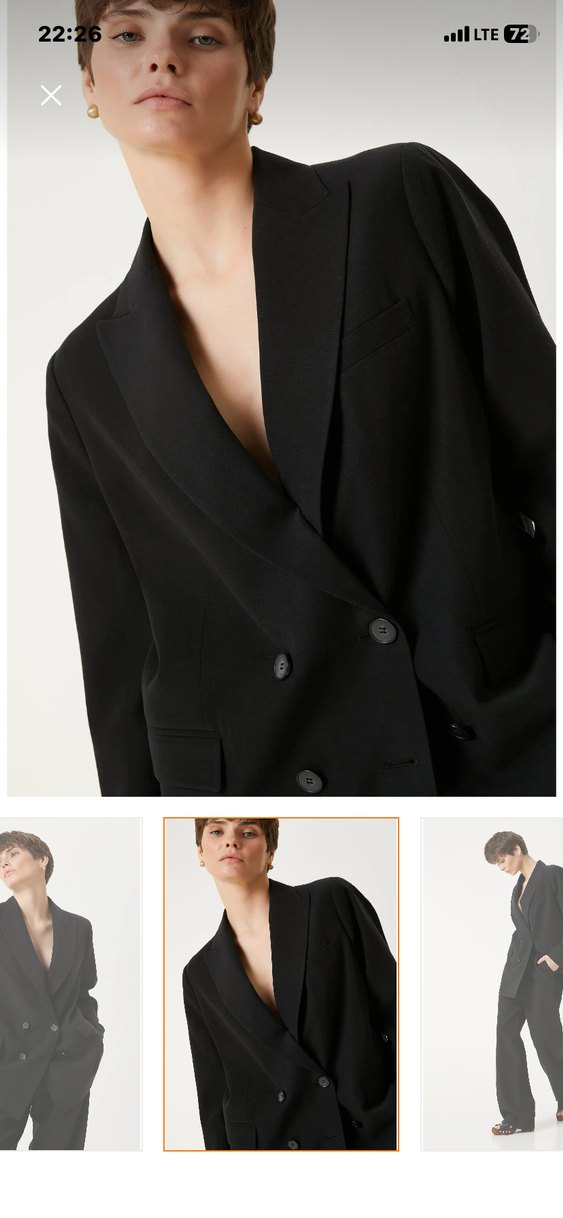 Network Siyah Düğmeli Kadın Blazer Ceket - Görsel 3