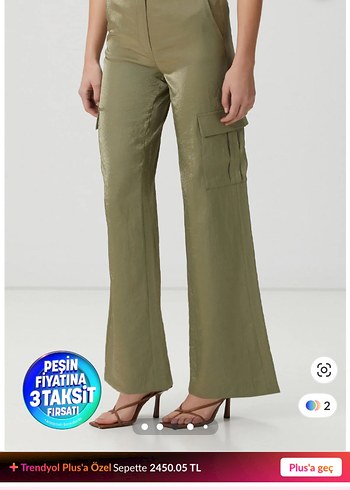 Network Kadın Kemerli Midi Bol Kesim Kumaş Pantolon - Görsel 2