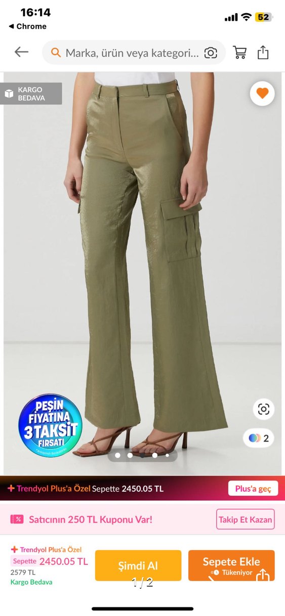 Network Kadın Kemerli Midi Bol Kesim Kumaş Pantolon - Görsel 2