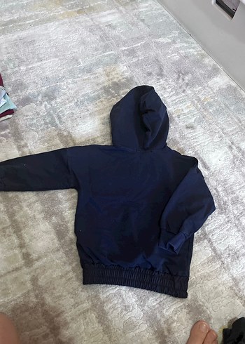 Diğer Erkek Kapüşonlu lacivert Fermuarlı Sweatshirt