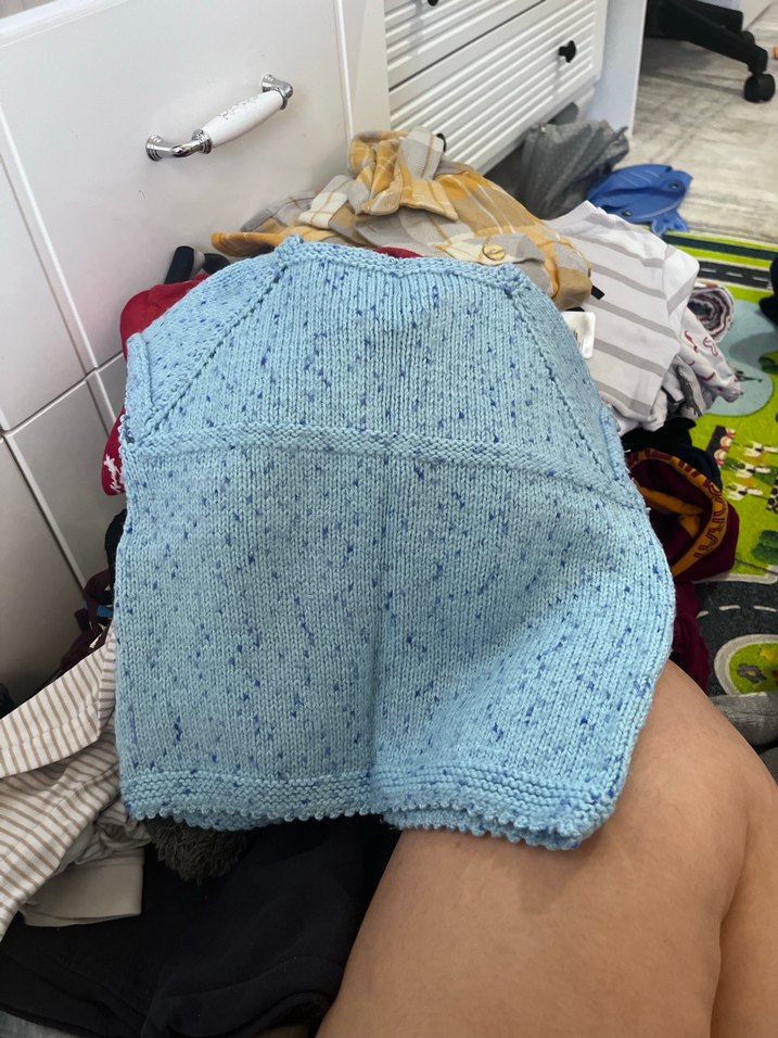 Mavi Erkek Çocuk Örgü Kolsuz yelek - Görsel 2