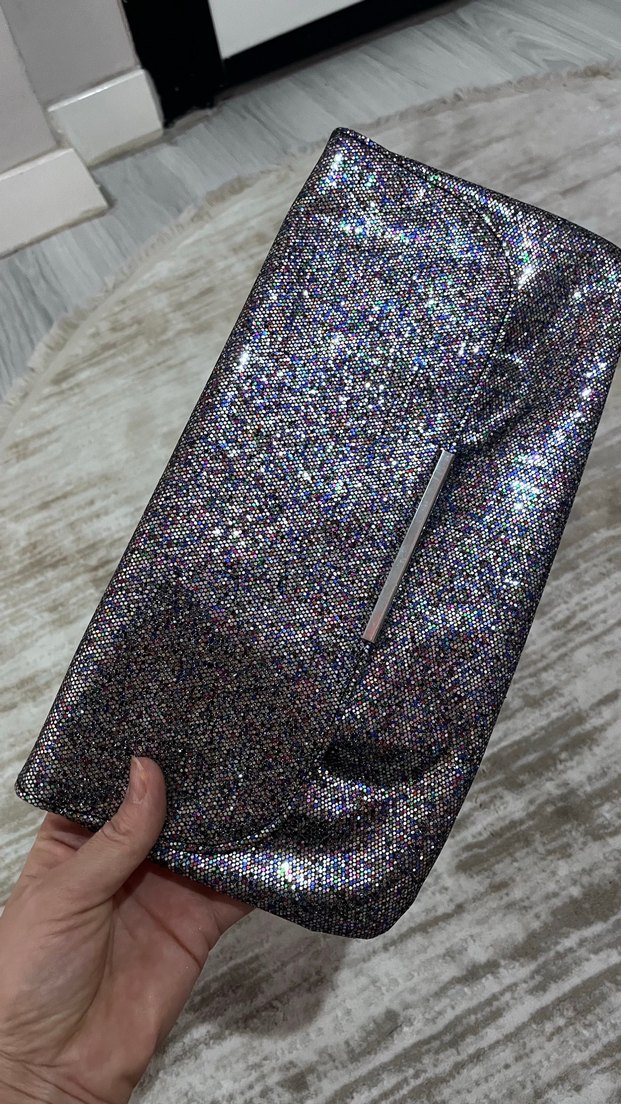 Işıltılı Gri Kadın Portföy Çanta - Görsel 2