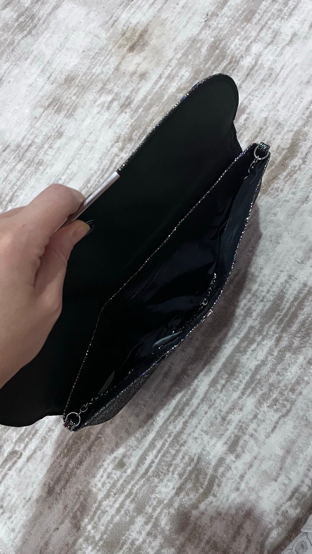 Işıltılı Gri Kadın Portföy Çanta - Görsel 3