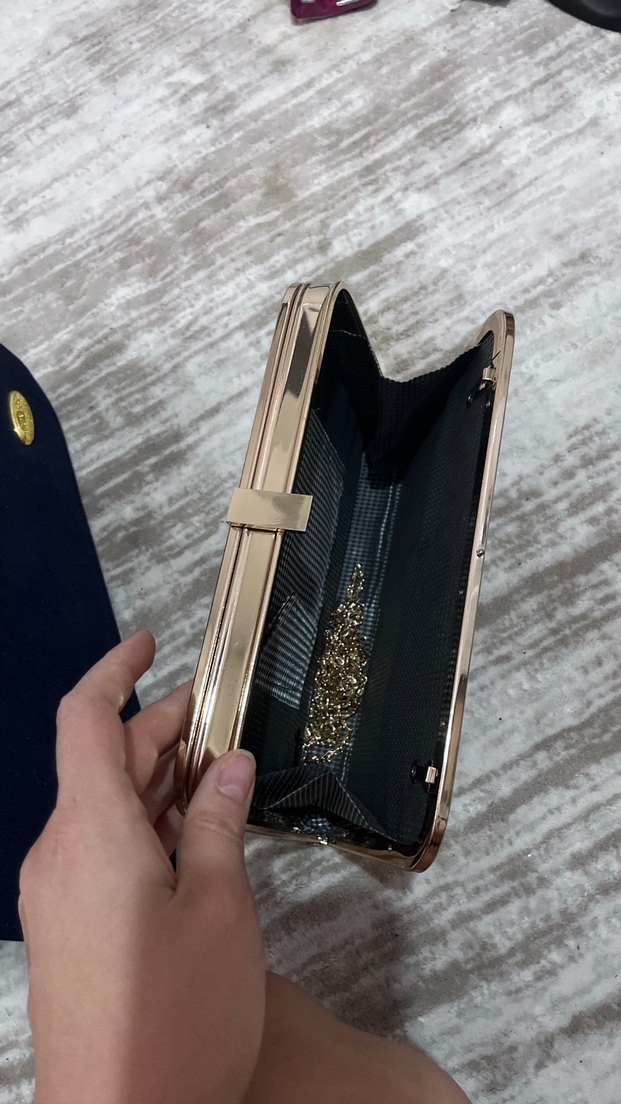 Parlak Gri Deri Kadın Portföy Çanta - Görsel 4