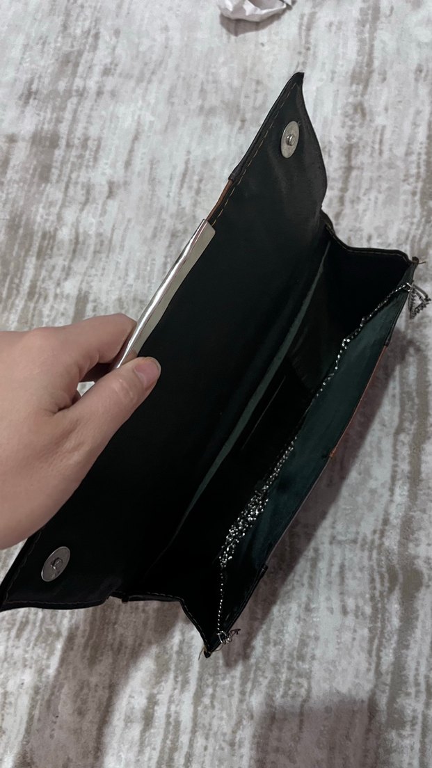 Kahverengi Siyah Deri Kadın Portföy Cüzdan/Çanta - Görsel 3