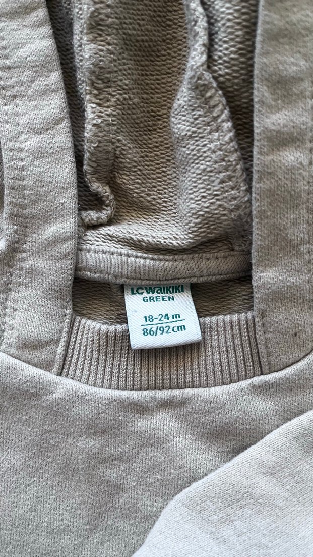 Kapüşonlu Bej Erkek Sweatshirt - Görsel 2