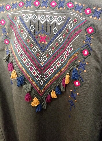 Bohem tarzı neredeyse hiç kullanılmamış kadın ceket - Görsel 6