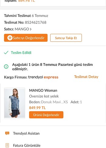 Mango Kadın Lacivert Tie-Dye Denim Yelek