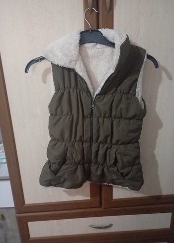 Kadın Gri Kürklü Kapüşonsuz Yelek - Görsel 2