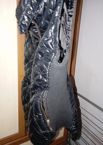 Siyah Deri Biker Yelek - Görsel 4