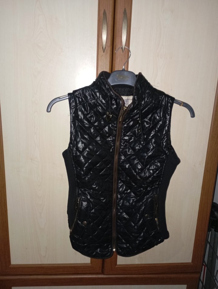 Siyah Deri Biker Yelek - Görsel 3