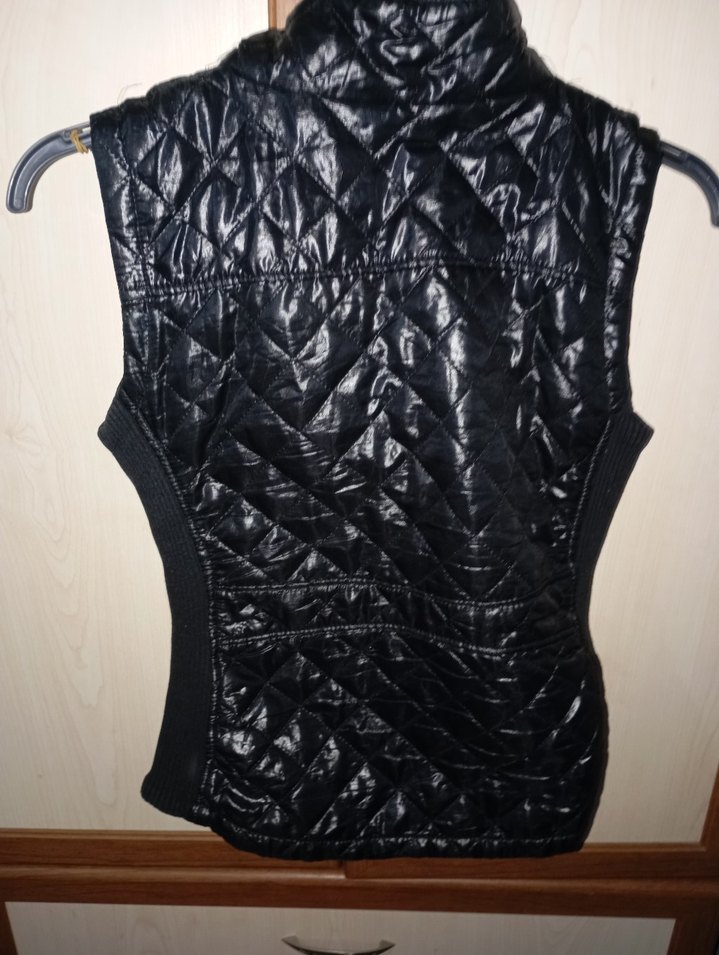 Siyah Deri Biker Yelek - Görsel 2