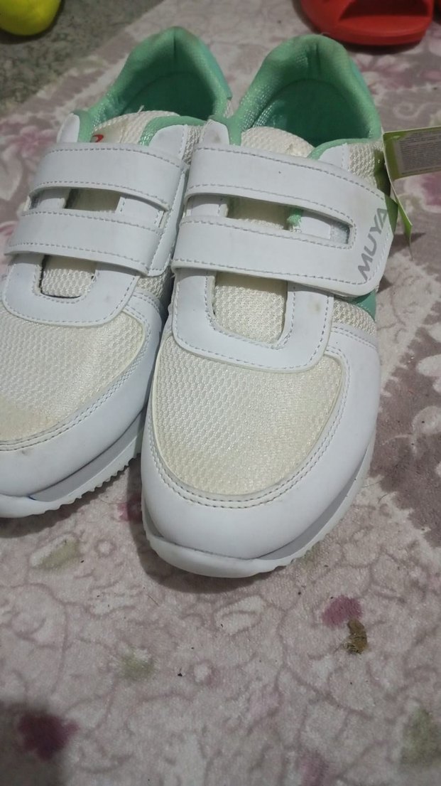 Beyaz Pastel Kadın Spor Ayakkabı Cırt Cırtlı - Görsel 2