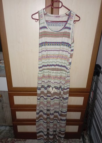 Kadın Bohem Çok Renkli Uzun Örgü Elbise - Görsel 3