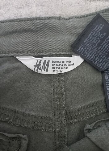 12-13 Yaş Beden haki Renk H&M Kız Çocuk Şort