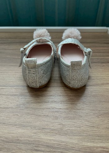 Kız Çocuk  simli Gri Kürklü Babet Ayakkabı - Görsel 2