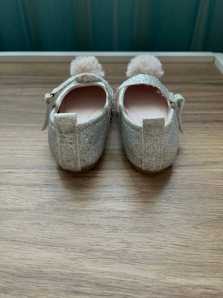 Kız Çocuk  simli Gri Kürklü Babet Ayakkabı - Görsel 2