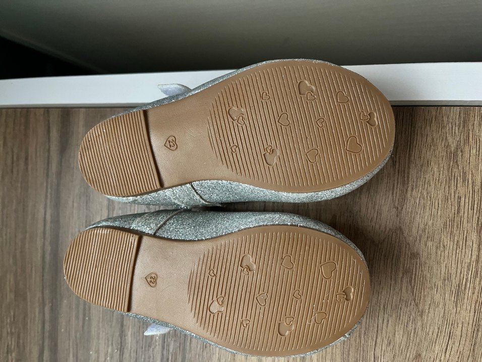 Kız Çocuk  simli Gri Kürklü Babet Ayakkabı - Görsel 4