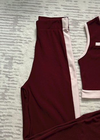 s Beden bordo Renk Bordo Düğmeli Kolsuz Fitted Takım