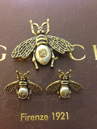Gucci Limited Edition cabachon Broş&Küpeleri
