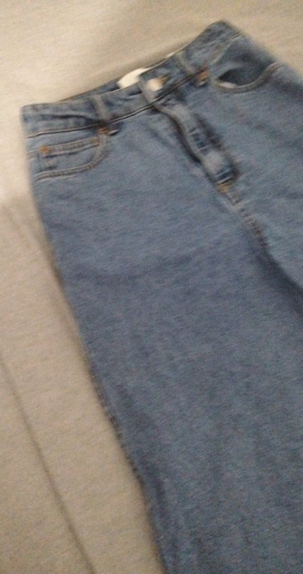 Gri Mavi Midi Boy Bol Kesim Kadın Kot Pantolon - Görsel 4