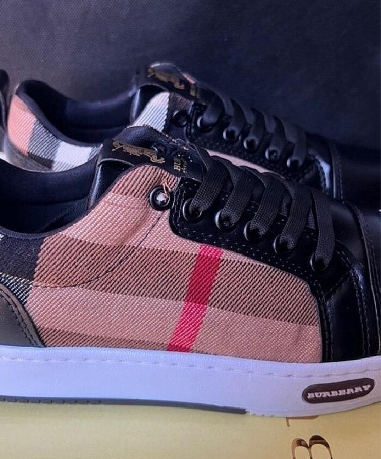 Kahverengi Kareli Kadın Spor Ayakkabı - Görsel 4