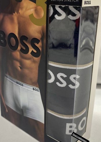 BOSS Erkek Siyah Baskılı Atletik Boxer - Görsel 2